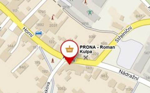 Mapa: prodejna PRONA, Horní 931, Frenštát pod Radhoštěm