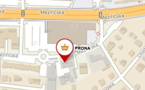 Mapa: prodejna PRONA, Meziříčská 1024, Rožnov pod Radhoštěm